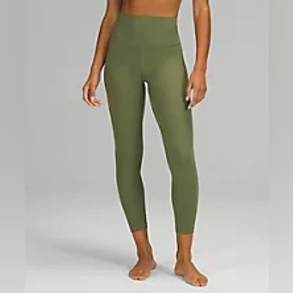 NWT Lululemon gntw green twill align 25”